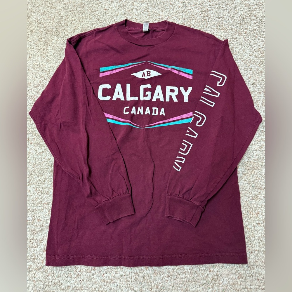 Maroon Calgary Long Sleeve Tee